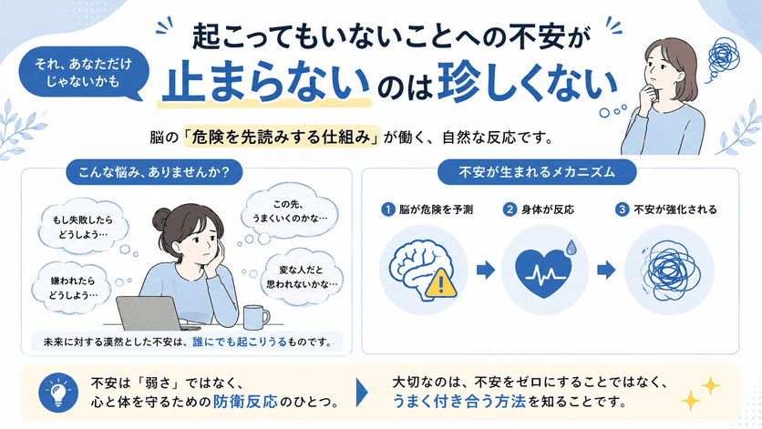 起こってもいないことへの不安が止まらないのは珍しくない