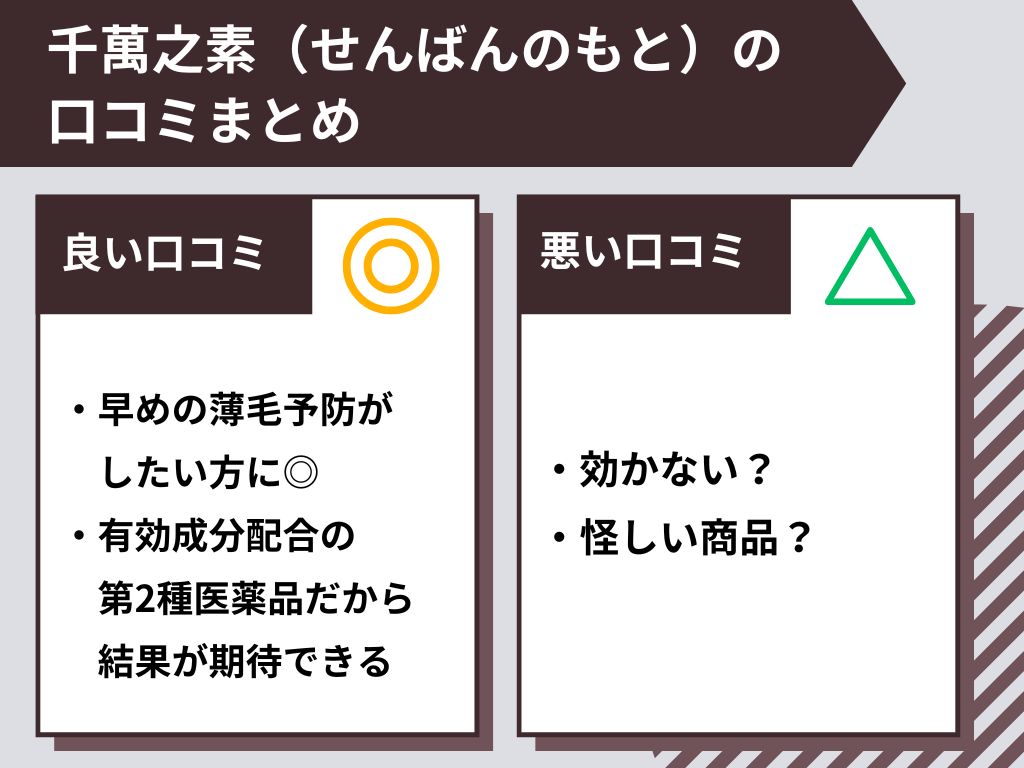 せんばんのもとの育毛剤の口コミまとめ